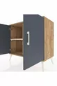 Commode Hyperion 2 étagères 2 portes Pin-Anthracite/Pierre de lune