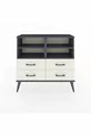 Commode Arges 4 étagères 4 tiroirs Anthracite-Anthracite/Gris pierre