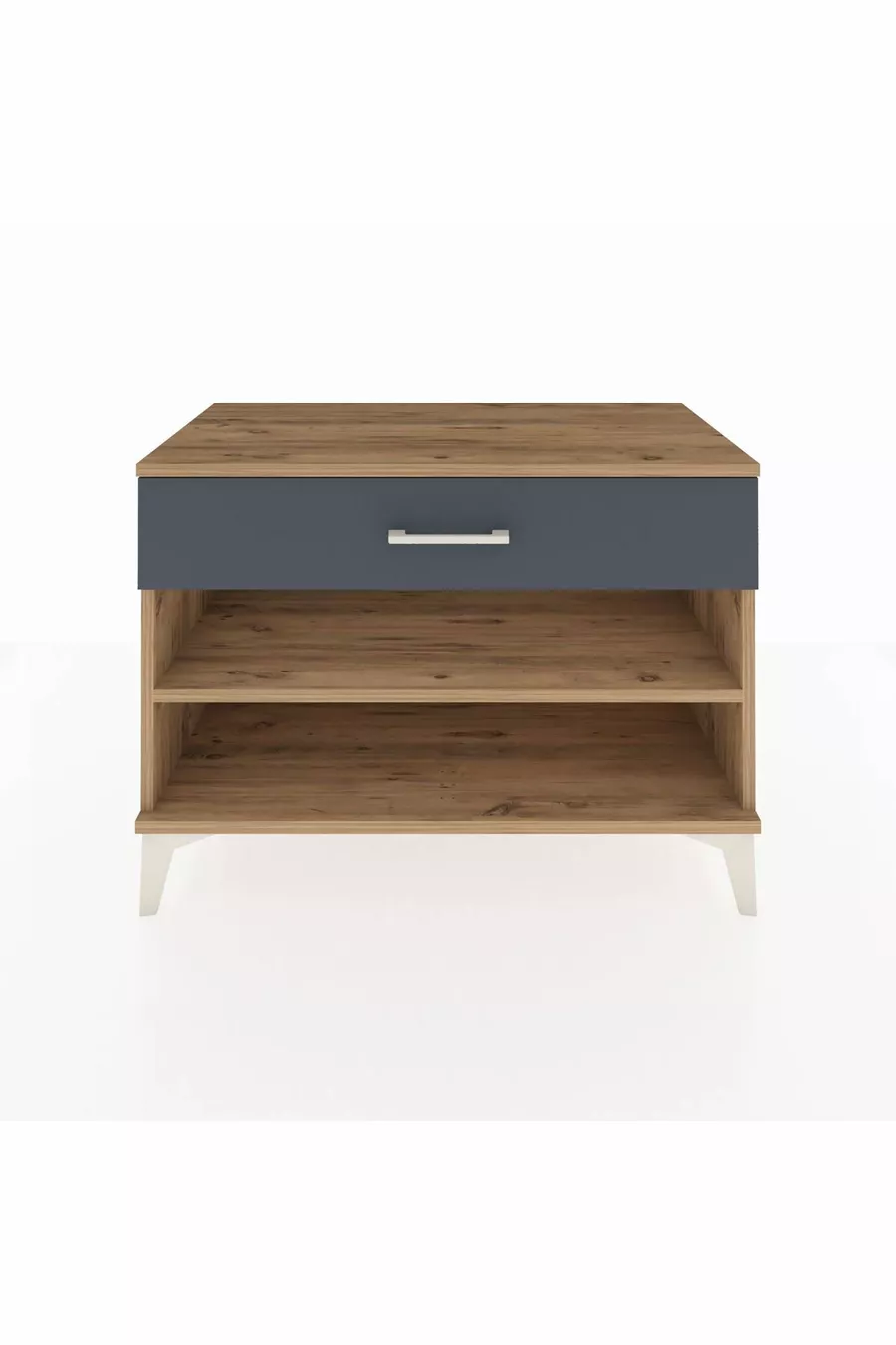 Commode Hyperion à une étagère et un tiroir, pin-anthracite