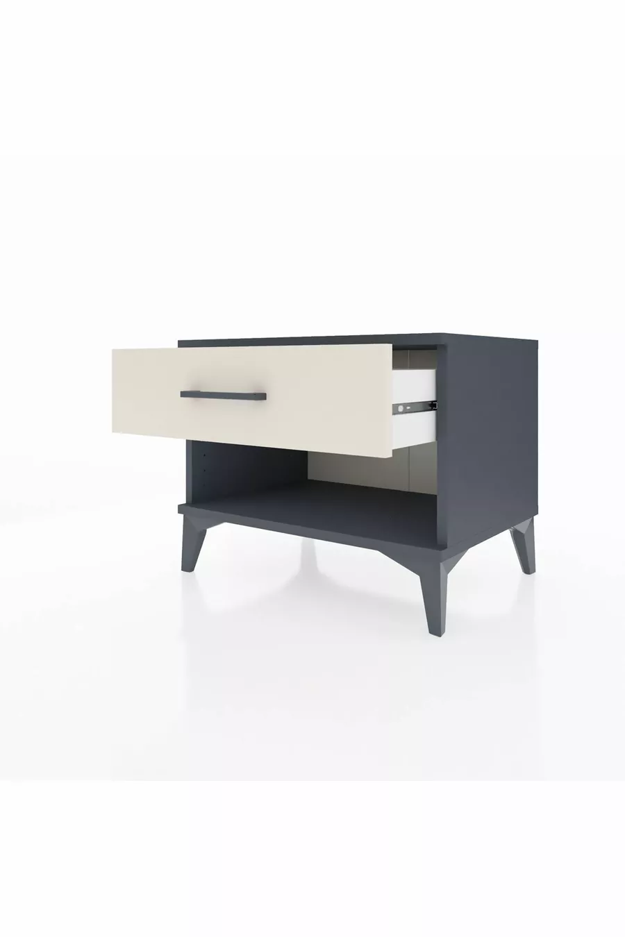 Table de chevet Hyperion à un tiroir Gris anthracite-Sable