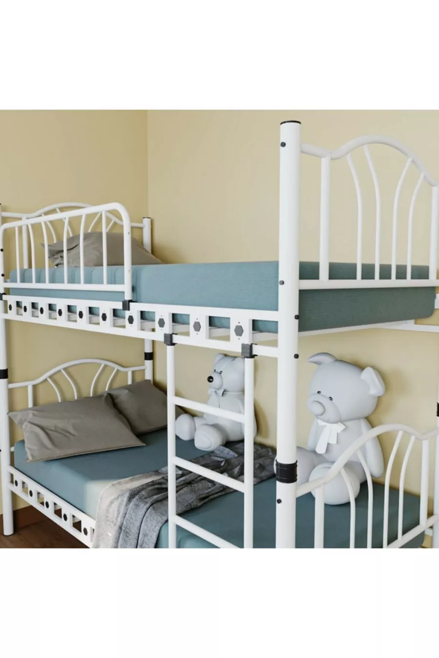 Lit superposé en métal pour chambre d'enfant Bella, dimensions de matelas