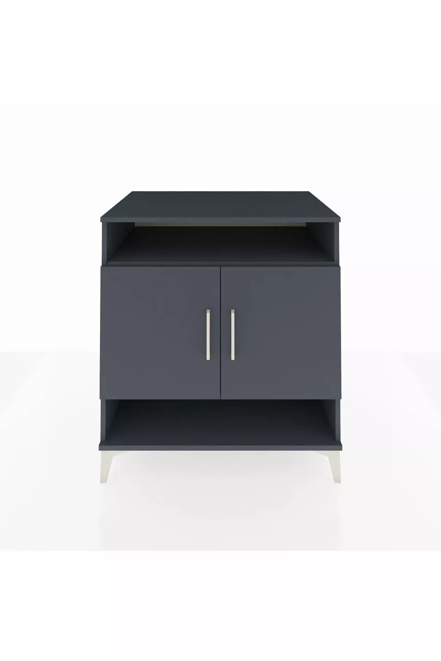 Commode Kronos 3 étagères 2 portes Anthracite-Anthracite
