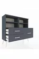 Commode Arges 4 étagères 3 tiroirs Anthracite-Anthracite