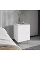 Table de chevet Kozan Blanc Marbre Motif Or