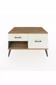 Commode Kronos 2 tiroirs Anthracite-Sapin/Pierre de lune