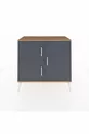 Commode Hyperion 2 étagères 3 portes Pin-Anthracite