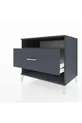 Commode Kronos à une étagère et un tiroir Anthracite-Anthracite