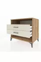 Commode Kronos à une étagère et 2 tiroirs en pin et pierre de lave