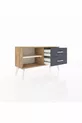 Commode Arges à une étagère et 2 tiroirs Pin-Aya/Anthracite