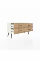 Commode Arges à 4 étagères Pierre de lune/Pine