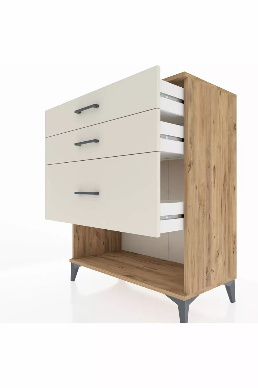 Commode Hyperion 3 tiroirs Pin-Ambre