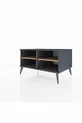 Commode Kronos 2 étagères Anthracite-Anthracite/Sapin