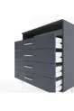 Commode Arges à une étagère et 4 tiroirs Anthracite-Anthracite