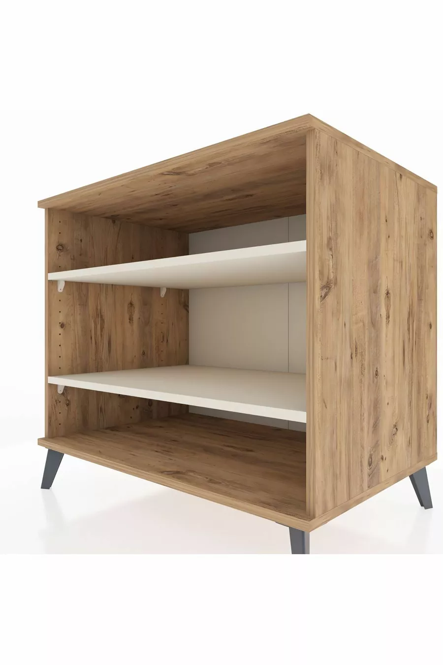 Commode Kronos 2 étagères Pin-Pierre de lune