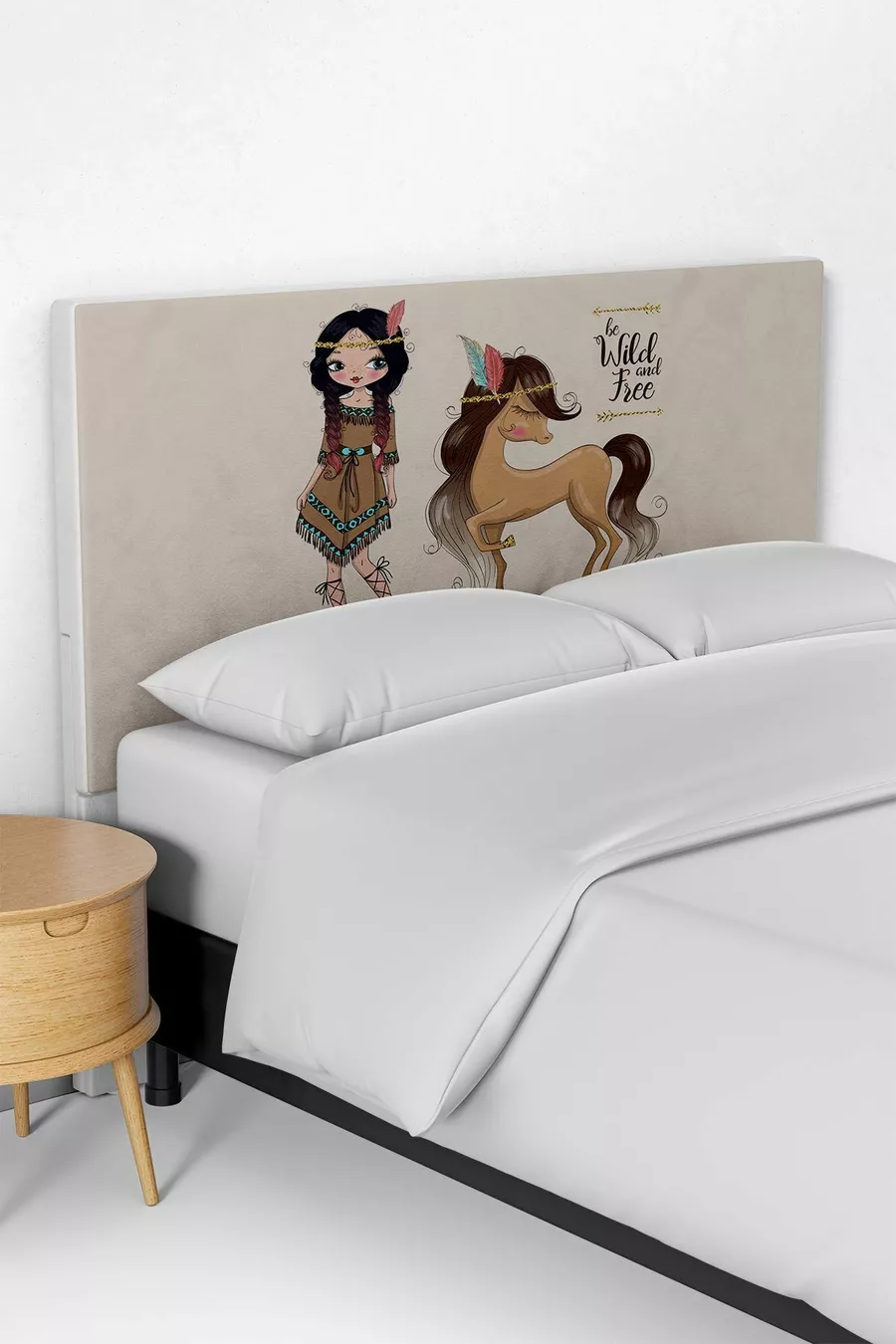 Housse de tête de lit pour lit enfant à motif amérindien
