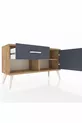 Commode Arges à une étagère, un tiroir et une porte, en pin-anthracite