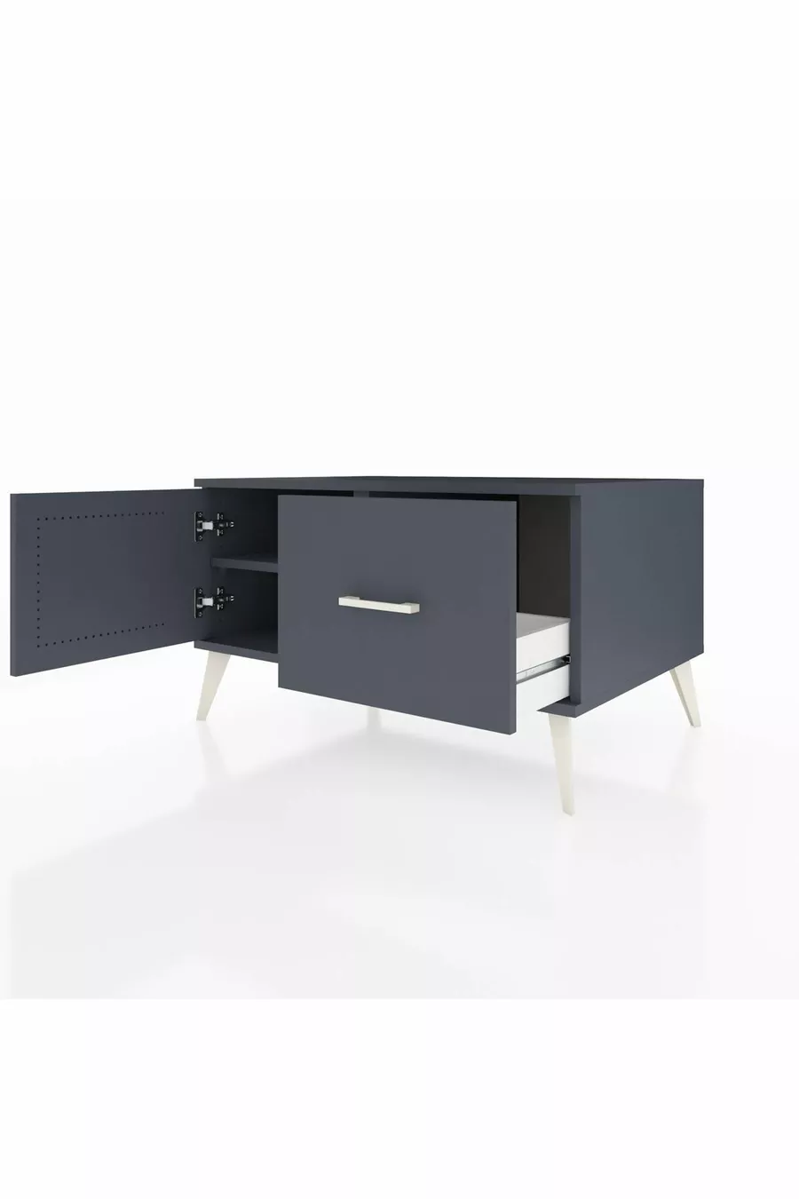 Commode Kronos avec une étagère, un tiroir et une porte, Anthracite-Anthracite