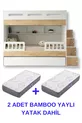 Lit superposé Berlin / 2 pièces avec matelas à ressorts en bambou inclus