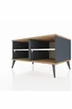 Commode Kronos 2 étagères Anthracite-Pin/Gris pierre
