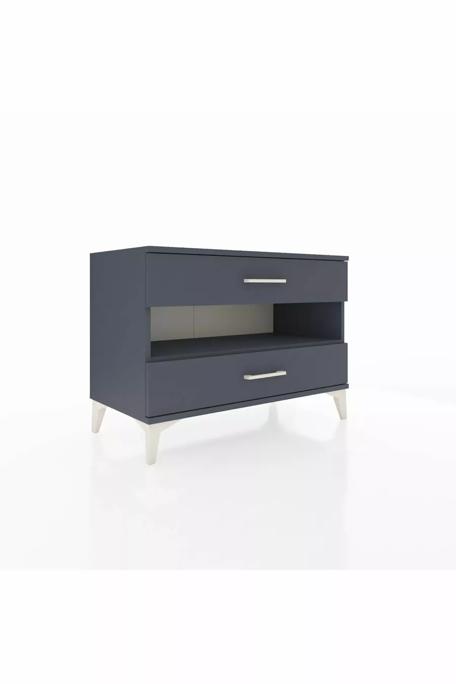 Commode Hyperion à une étagère et 2 tiroirs Anthracite-Anthracite