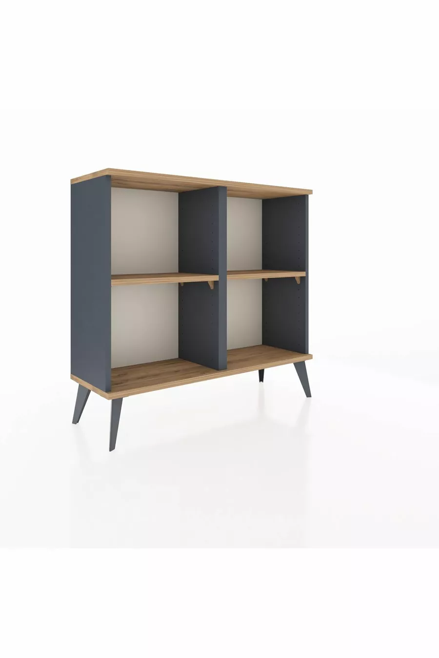 Commode Arges 2 étagères Anthracite-Pin