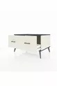 Commode Kronos 2 tiroirs Pierre de Lune-Anthracite/Pierre de Lune
