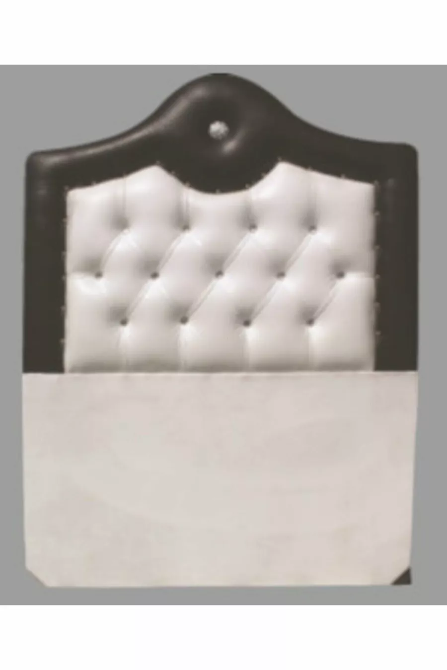 Tête de lit Alc Kral en cuir synthétique, couleur crème et marron combinée, capitonnée, cm Tête de lit