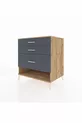 Commode Kronos à 3 tiroirs Pin-Anthracite