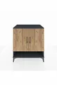 Commode Kronos 3 étagères 2 portes Anthracite-Sapin