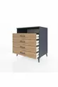 Commode Kronos à une étagère et 4 tiroirs Anthracite-Bois de pin