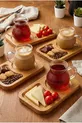 Tasse en verre borosilicat avec poignée, ensemble de 2, 4 pièces, avec assiette en bambou,  ML, tasse à thé et café en verre