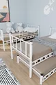 Chambre d'enfant jeune avec lit superposé et lit métallique  blanc Zambak Yavrulu
