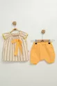 Ensemble fille 2 pièces en mousseline à rayures avec short et nœud