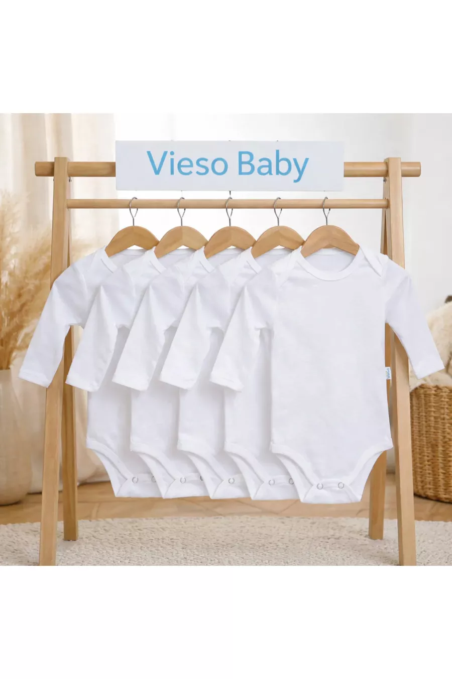 Body pour bébé garçon et fille à manches longues avec boutons-pression, lot de 5, col enveloppant