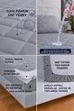 Protection de matelas matelassée Premium grise  % coton, ajustée, bord complet, imperméable, pour toutes les tailles