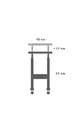 Tablette et support pour ordinateur portable réglables en hauteur - Pin Atlantique (À ROULETTES) Bord Ovale