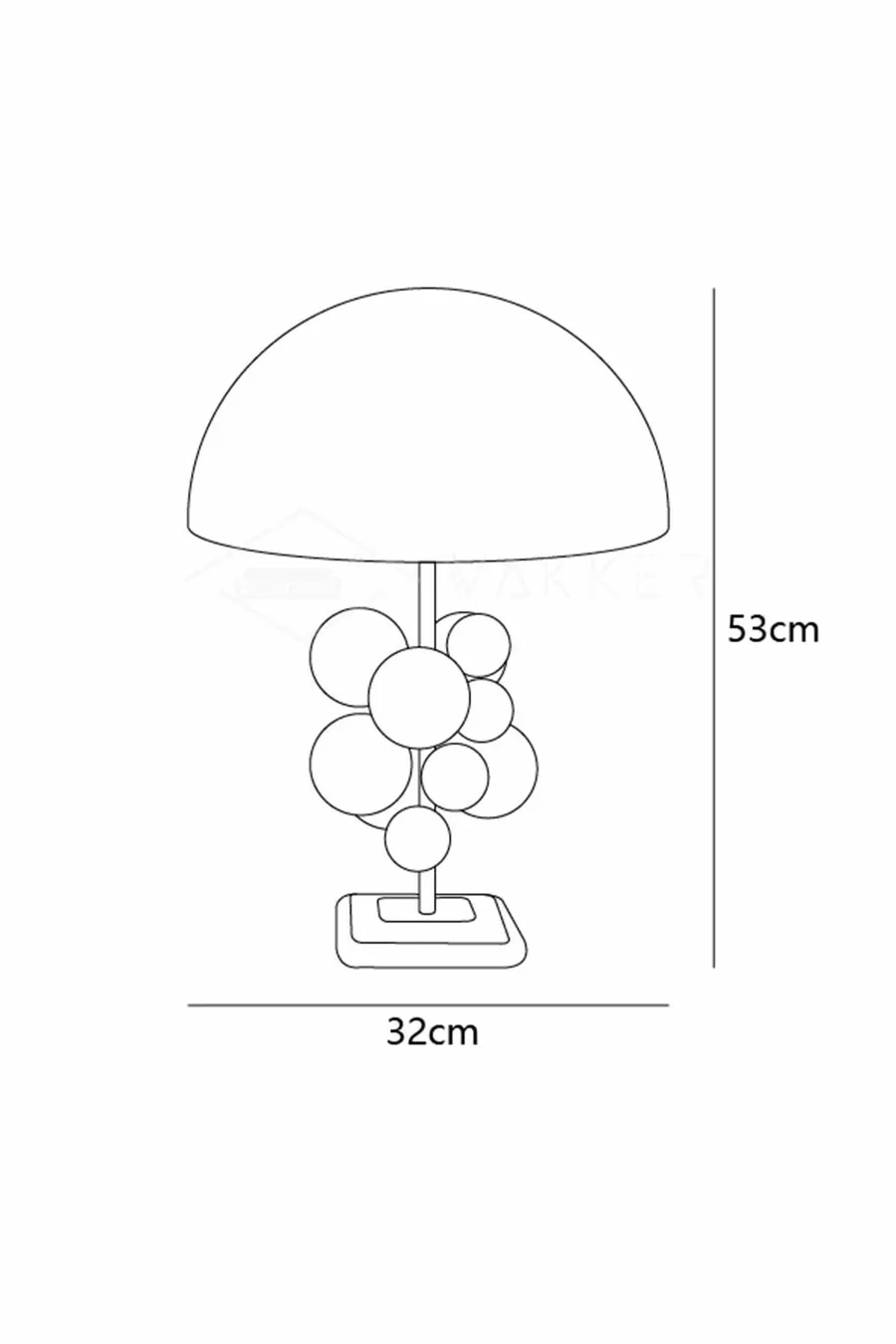 Lampe de table globe colorée