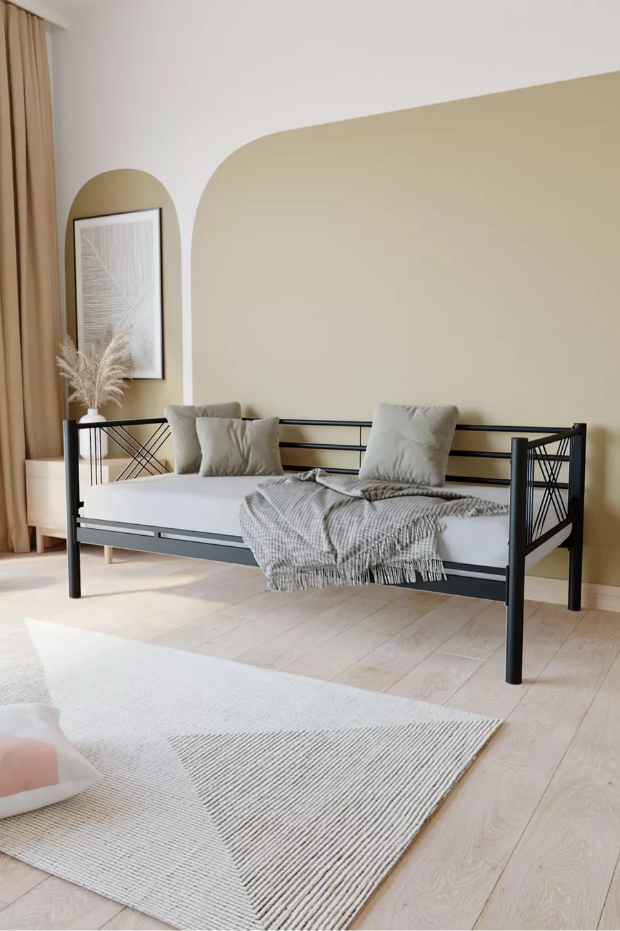 Lit superposé en métal premium Mix  compatible avec matelas Noir, lit superposé détachable