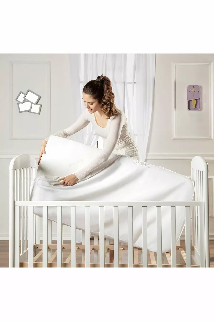 Protège-matelas imperméable pour bébé et enfant  % coton, alèse pour parc, berceau, crèche et maternelle