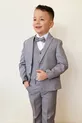Costume pour garçon avec veste, chemise, pantalon, nœud papillon et gilet