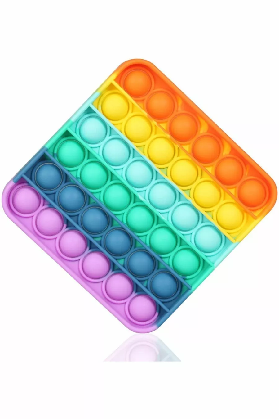 Popit Carré Arc-en-ciel Jouet Sensoriel Développement Mental Jeu Anti-Stress ,,5cm Pop It