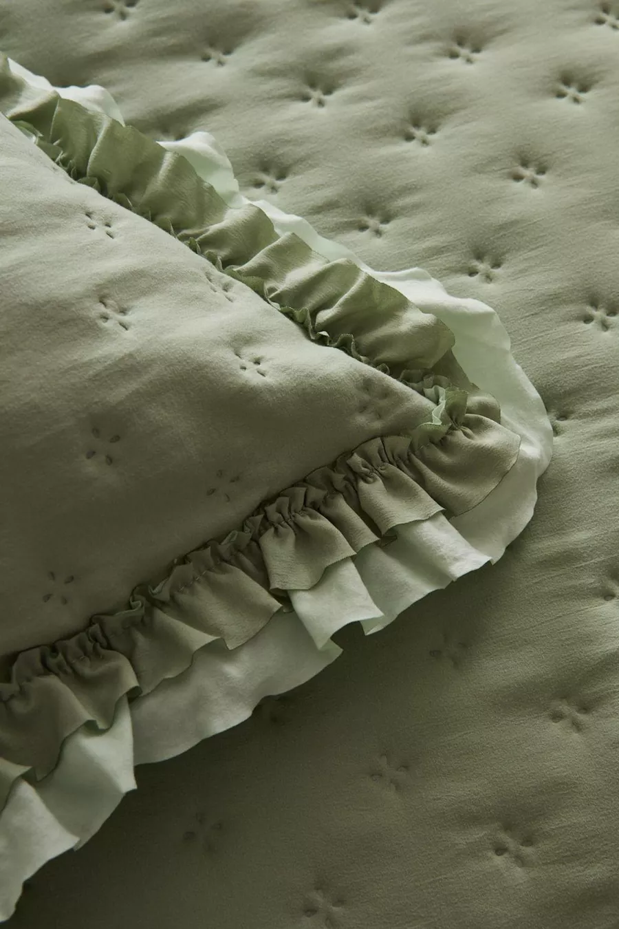 Ensemble de couverture de lit double Viona Sauge