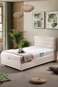 Ensemble de lit Comfort Sofia avec base et tête de lit simple Crème