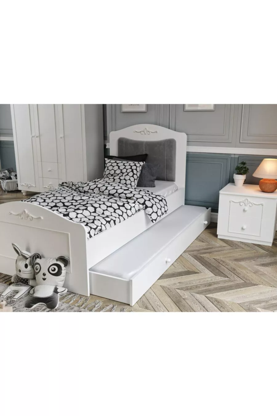 Lit à barreaux romantique pour bébé (%MDF)