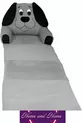 Chaise bébé-enfant pliable avec coussin, lit portable, pouf, tissu en duvet, motif chien