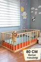 Lit Montessori pour bébé et enfant unisexe en bois avec barrière de sécurité et porte, parc-lit  Cm