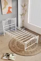 Belinay Ferforje Métal Lit Simple Blanc
