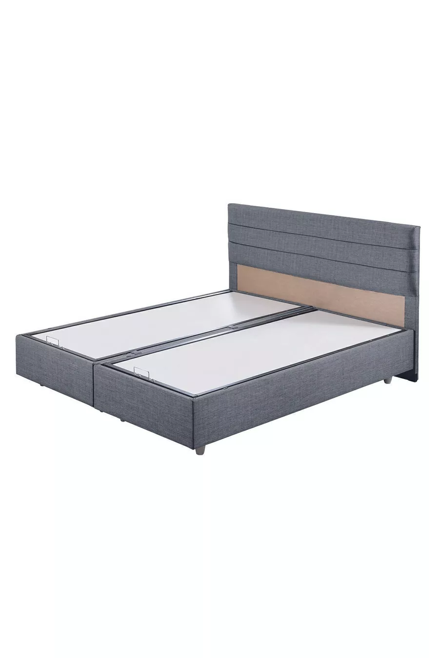 Sofia Ensemble Lit Double avec Sommier et Tête de Lit Gris