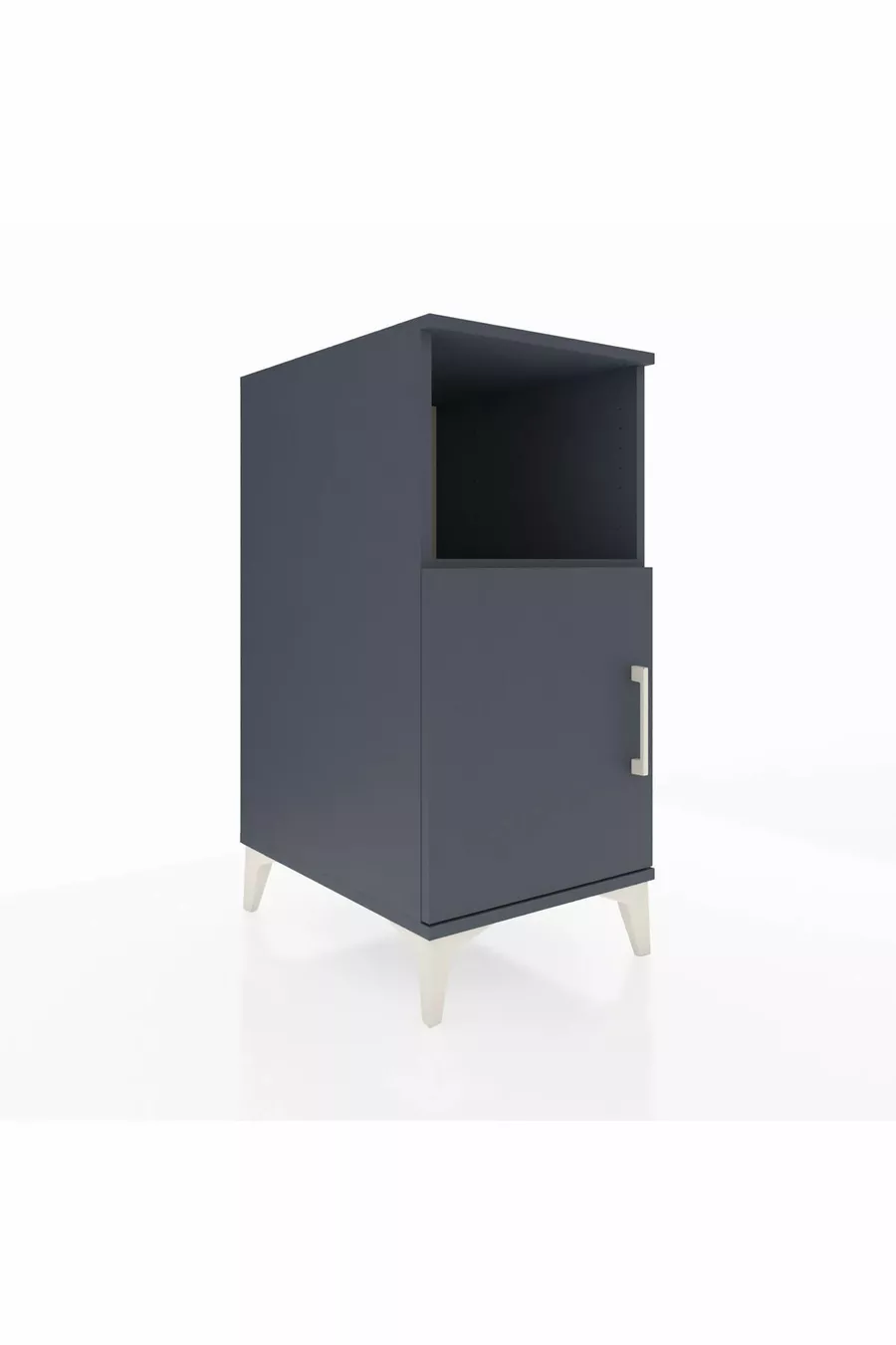 Table de chevet Kronos à 2 étagères avec 1 porte Anthracite-Anthracite