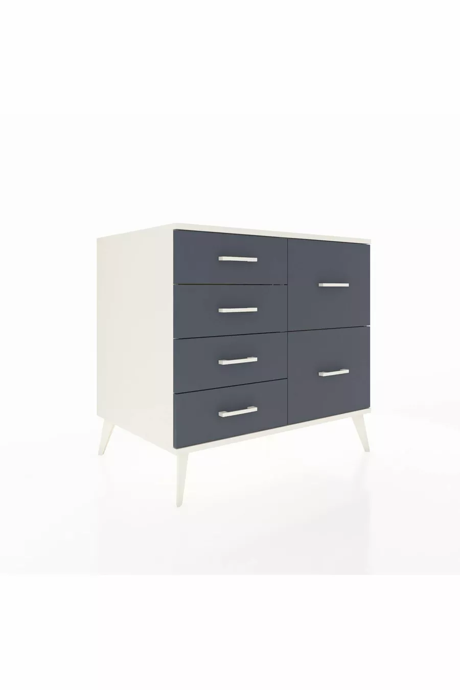 Commode Kronos 6 tiroirs Pierre de lune/Pierre de lune/Anthracite